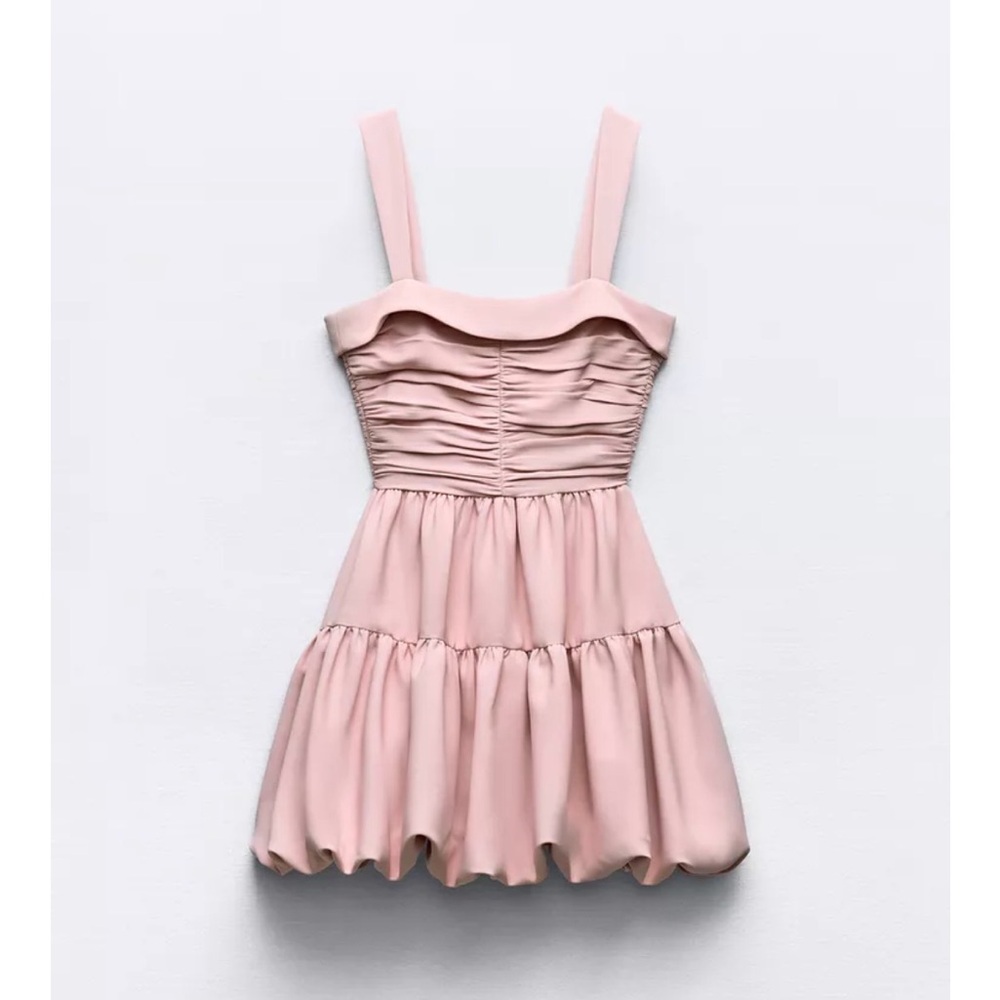 Zara Elegant Blush Pink Layered Dress